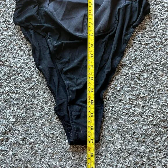 NWT Boohoo Black Feather Trim Off The Shoulder Body Suit Womens 12 Whimsigoth - Picture 8 of 8